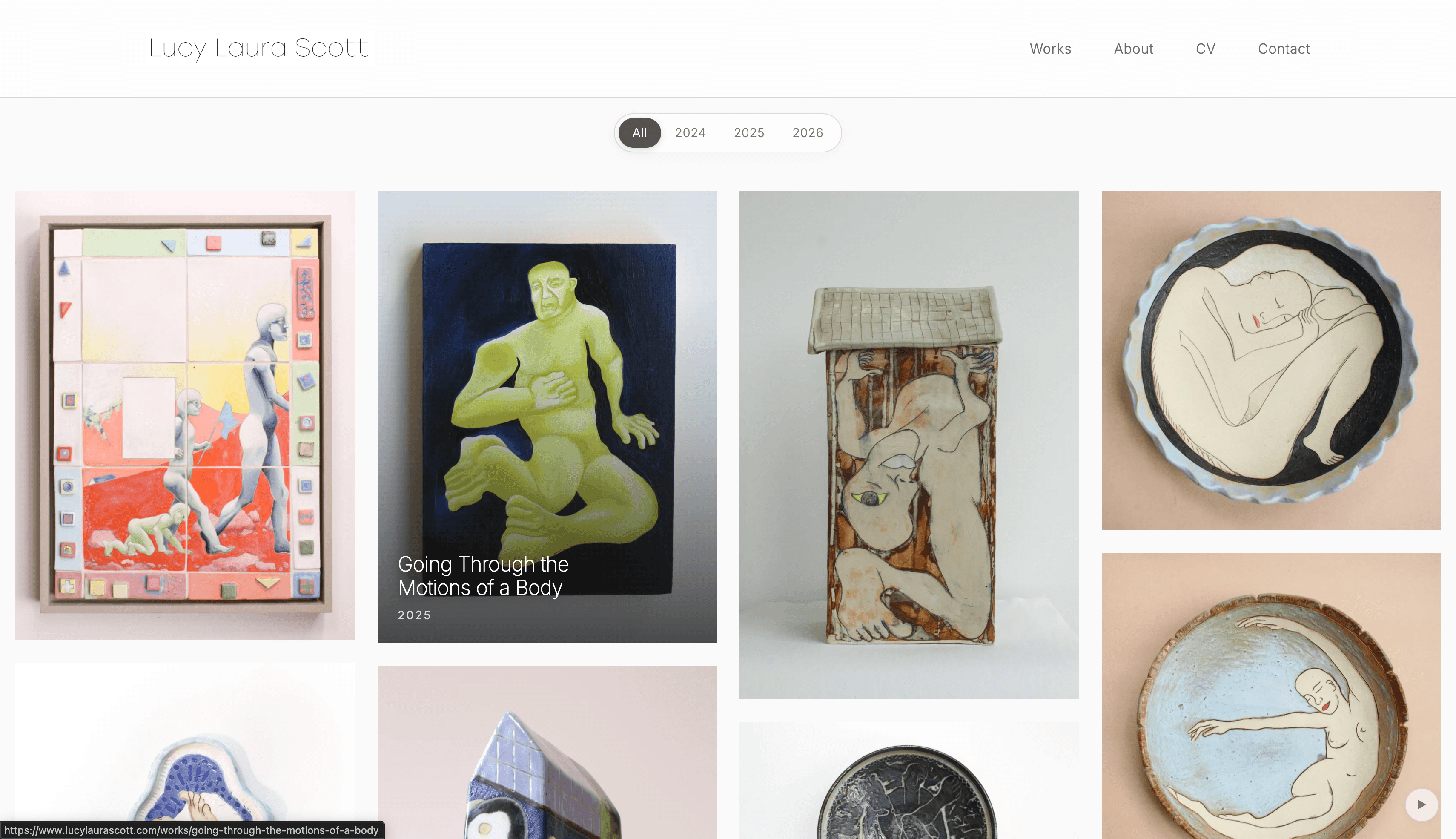 Lucy Laura Scott portfolio website on desktop